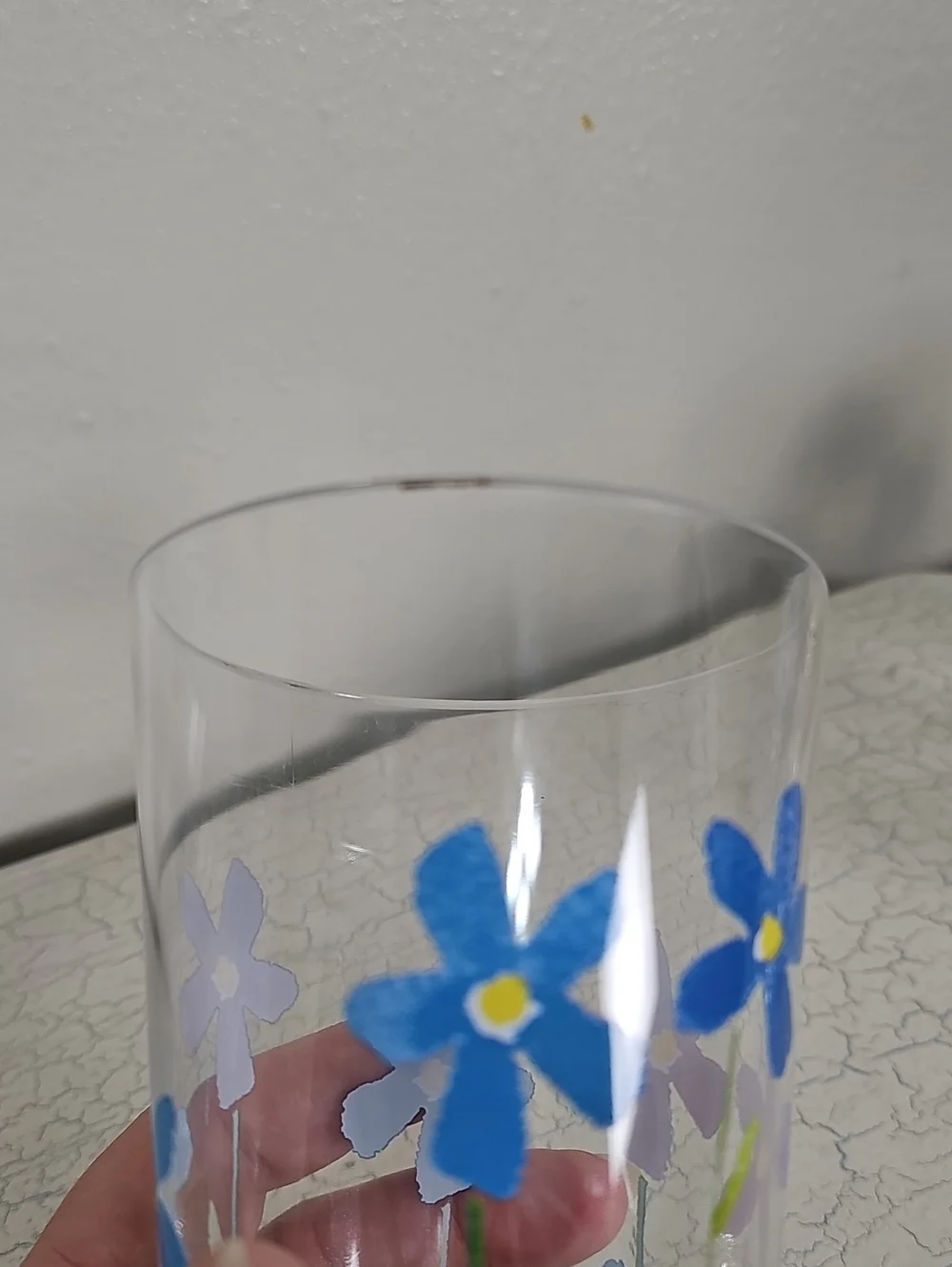 ​Set of 8 Floral Acrylic Glasses - 4 Tumblers & 4 Rocks Glasses - Blue & Purple